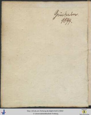 [Vorderer Spiegel] Besitzvermerk von Franz Karl Grieshaber.