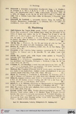 12. Nachtrag (Nr. 2083 - 2095)