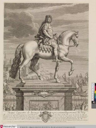 Statuë Equestre de bronze representant la personne du Roy