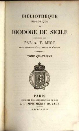 Bibliothèque historique de Diodore de Sicile, 4
