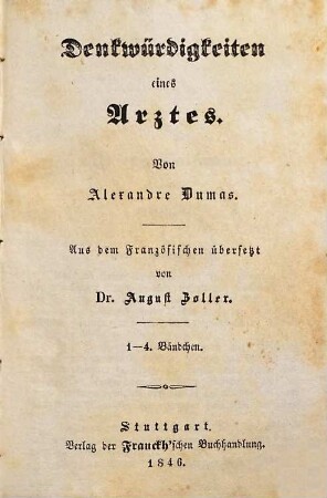 Denkwürdigkeiten eines Arztes, 1-4