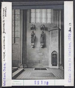 Meißen, Dom: Ostchor, Südwand, Johannes Evangelist und Bischof Donatus