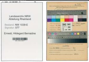 Entnazifizierung Hildegard Bernadine Ernesti , geb. 20.10.1920 ()