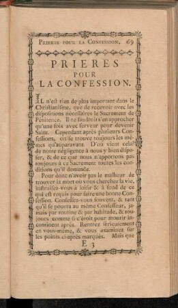 Prieres pour la Confession.