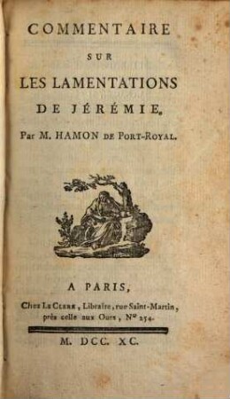 Commentaire sur les lamentations de Jérémie