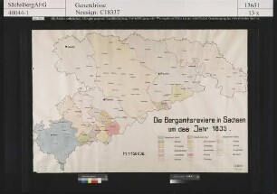 Bergamtsreviere im Oberbergamtsrevier Freiberg von 1835