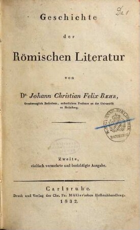 Geschichte der römischen Literatur