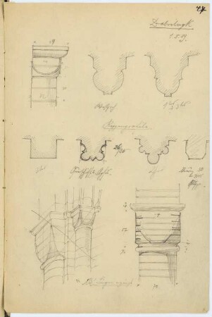 Zisterzienserkloster, Dobrilugk: Details (aus: Skizzen- und Fotoalbum 9)