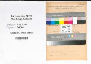 Entnazifizierung Anna Maria Stoltzen, geb. 06.01.1878 (Lehrerin)