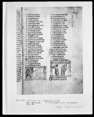 Le pélerinage de la vie humaine — Zwei Miniaturen, Folio 86recto