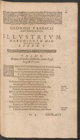 Georgii Fabricii Chemnicenses Illustrium Marchionum Misnensium Liber I.
