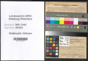 Entnazifizierung Wilhelm Wallbroehl , geb. 17.08.1902 (Schreiner)