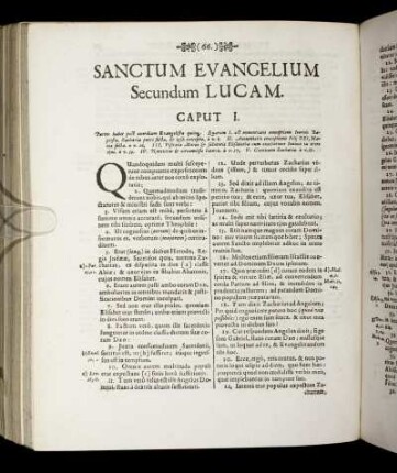 Sanctum Evangelium Secundum Lucam.