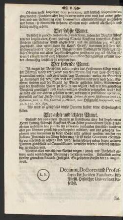 Der sechste Punct. Bestehet in puncto turbationis jurisdictionis, ...