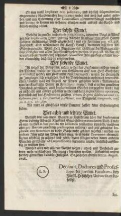 Der sechste Punct. Bestehet in puncto turbationis jurisdictionis, ...