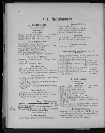 VII. Unterrichtswesen.