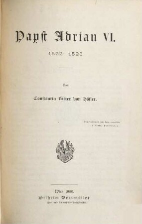 Papst Adrian VI. : 1522 - 1523