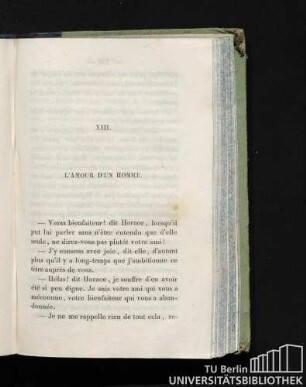 XIII. L'Amour D'Un Homme.