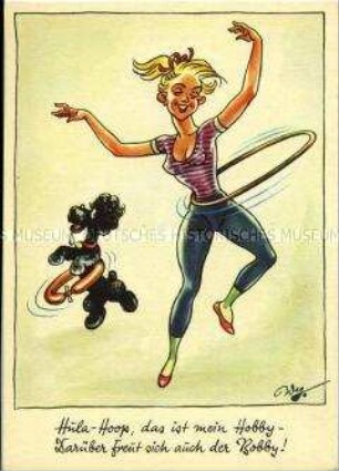Karikatur zur Hula Hoop-Begeisterung