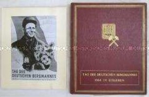 Dokumentation des FDGB zum Tag des deutschen Bergmannes 1960 in Eisleben, in Etui