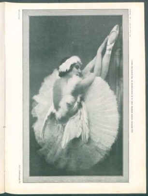 Anna Pavlova, notable bailarina rusa, en la interpretación de "La muerte del cisne".