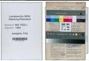 Entnazifizierung Fritz Juergens , geb. 10.04.1889 (Bueroangestellter)