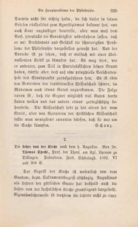 335-339 [Rezension] Specht, Thomas, Die Lehre von der Kirche nach dem h. Augustin