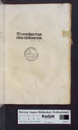 De erroribus et moribus christianorum
