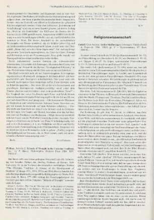 91-92 [Rezension] Schools of thought in the Christian tradition
