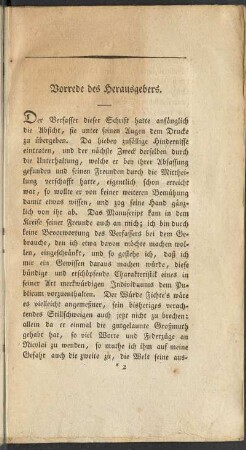 Vorrede des Herausgebers.