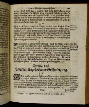 Der IIX. Titul. Von der Ungehorsams-Beschuldigung.