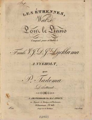 Les étrennes : walze pour le piano