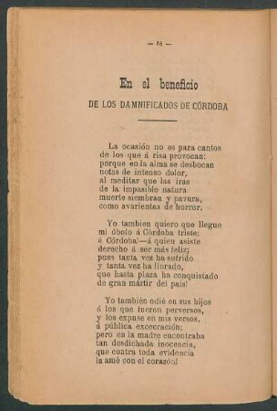 En el beneficio de los damnificados de Córdoba