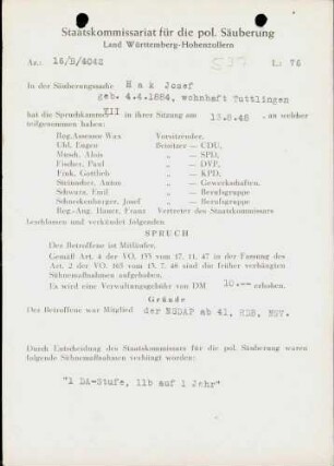 Hak, Josef