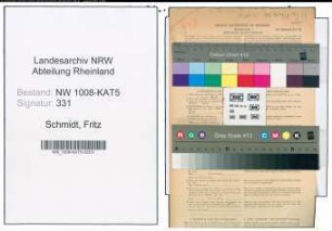 Entnazifizierung Fritz Schmidt , geb. 01.06.1908 (Buchbinder)