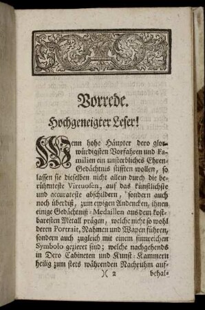 Vorrede. Hochgeneigter Leser!