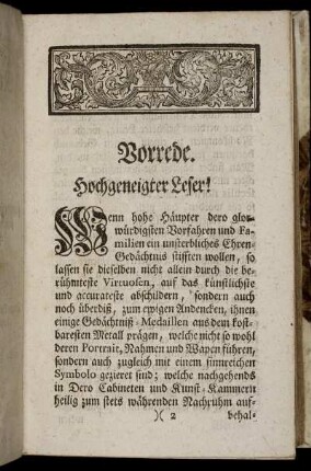 Vorrede. Hochgeneigter Leser!