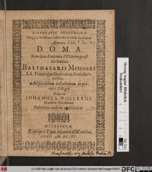 Disputatio Theologica Pro rētō verborum Institutionis coenae Dominicae