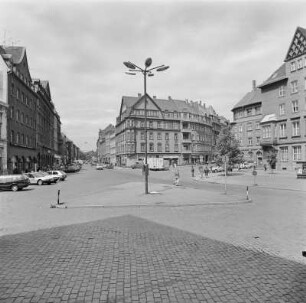 Bautzen, Postplatz mit Blick in die Goschwitzstraße : Bautzen. Postplatz mit Blick in die Goschwitzstraße
