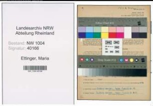 Entnazifizierung Maria Ettinger , geb. 06.11.1910 ()