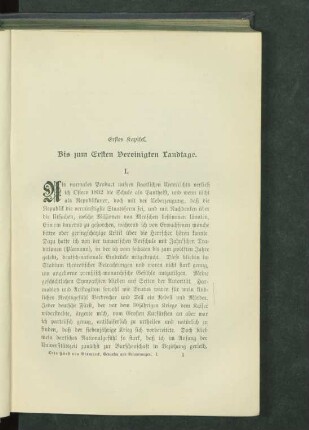 Erstes Kapitel. Bis zum Ersten Vereinigten Landtage