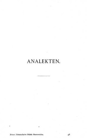 Analekten.
