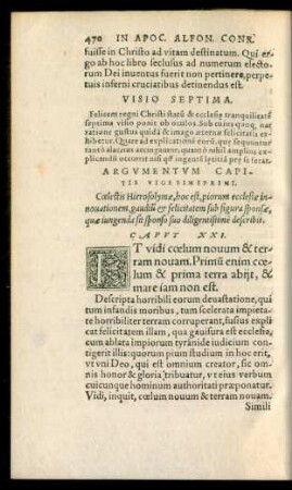 Argumentum Capitis Vigesimiprimi.