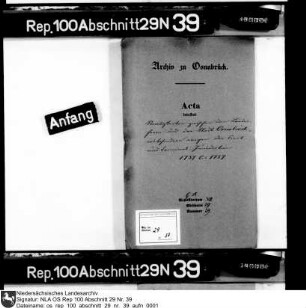 Streitigkeiten zwischen dem Landesherrn und der Stadt Osnabrück, insbesondere wegen der Kriminaljurisdiktion