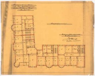 Wohn- und Geschäftshaus Cleves, Herne: Obergeschossgrundriss 1:100