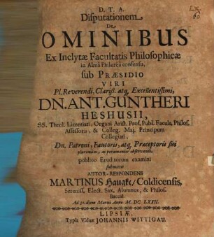 Disp. de ominibus