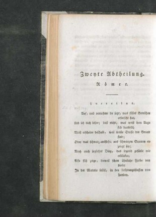 Zweyte Abtheilung. Römer
