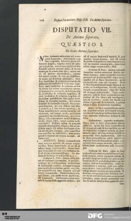 Disputatio VII. De Anima separata.