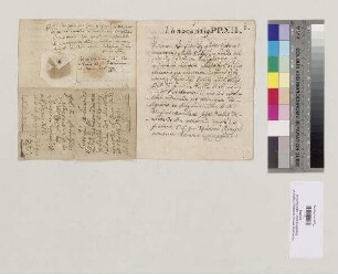 Michael Widmann, Kanzler und Notar von St. Emmeram, beglaubigt zwei abschriftlich inserierte Ablässe, die Papst Innozenz XII. zum einen am 18. März 1698 (siehe Nr. 4385b) für den Besuch der wöchentlich abgehaltenen Marienliturgie in der Klosterkirche von St. Emmeram, sowie zum anderen am 18. Januar 1698 (siehe Nr. 4385a) für den Besuch der Kirche des Heiligen Wolfgang in Regensburg [wohl Klosterkirche St. Emmeram, unter der die Wolfgangskrypta errichtet wurde] am Festtag des Heiligen Wolfgang gewährt. S=A