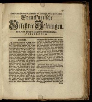 Num. LI. Dienstags, den 25. Junius. 1756 - Num. LX. Dienstags, den 27. Julius. 1756